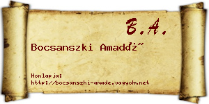 Bocsanszki Amadé névjegykártya